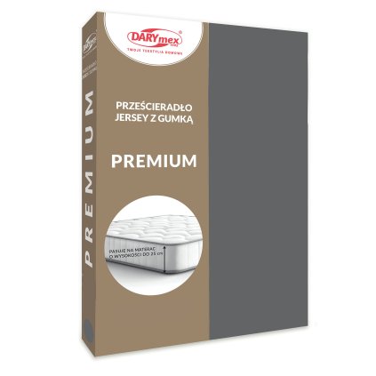 JERSEY PROSTĚRADLO PREMIUM 90X200 CM ŠEDÉ