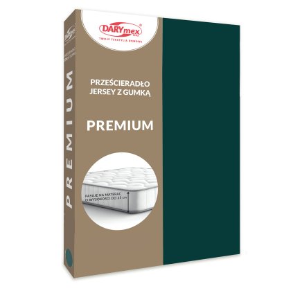 JERSEY PROSTĚRADLO PREMIUM 90X200 CM TMAVĚZELENÉ