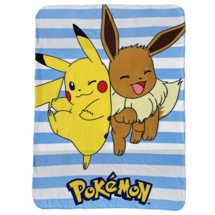 DĚTSKÁ FLEECOVÁ DEKA POKEMON 100X140 CM VZOROVANÁ