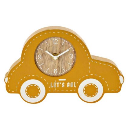 Dětské stolní hodiny Car, žlutá