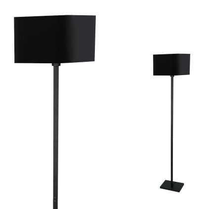 Stojací lampa Napoli, 1x černé textilní stínítko, b
