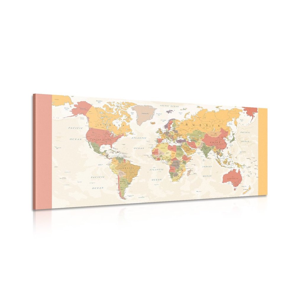 Obraz podrobná mapa sveta len za €71,60 | Vyberte si Obrazy mapy na ...