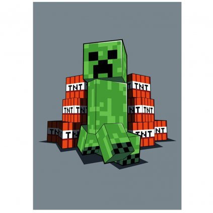 DETSKÁ FLEECOVÁ DEKA MINECRAFT CREEPER 100X150 CM VZOROVANÁ