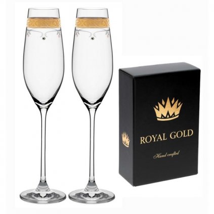 SWAROVSKI ROYAL GOLD POHÁR NA ŠAMPANSKÉ 210ML SADA 2KS