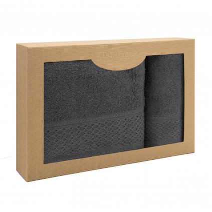 BAVLNENÉ UTERÁKY SOLANO SADA 1 KS 50X90 CM, 1 KS 70X140 CM TMAVOSIVÁ