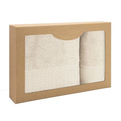 BAVLNENÉ UTERÁKY SOLANO SADA 1 KS 50X90 CM, 1 KS 70X140 CM KRÉMOVÁ