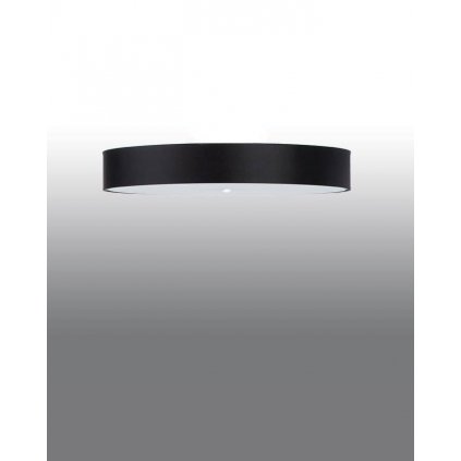 Stropné svietidlo Skala, 1x čierne textilné tienidlo, (biele sklo), (fi 90 cm)