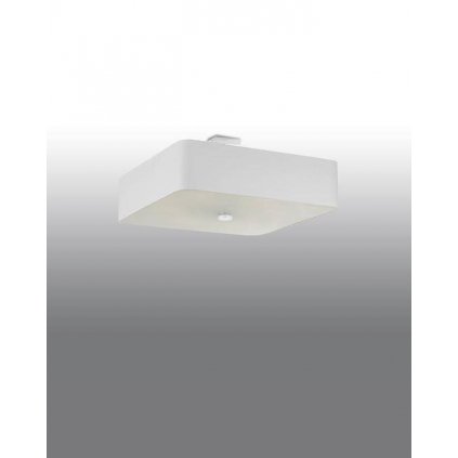 Stropné svietidlo Lokko, 1x biele textilné tienidlo, (biele sklo), (55 cm)