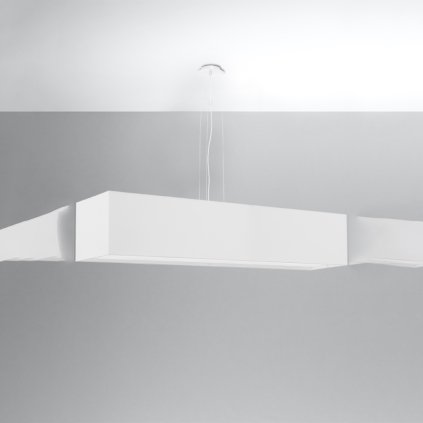 Závesné svietidlo Santa, 1x biele textilné tienidlo, (biely plast), (120 cm)