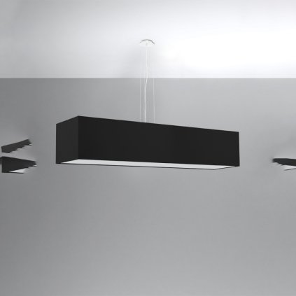 Závesné svietidlo Santa, 1x čierne textilné tienidlo, (biely plast), (120 cm)