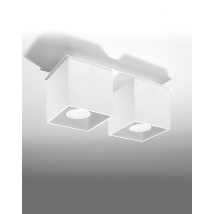Stropné svietidlo Quad, 2x biele kovové tienidlo