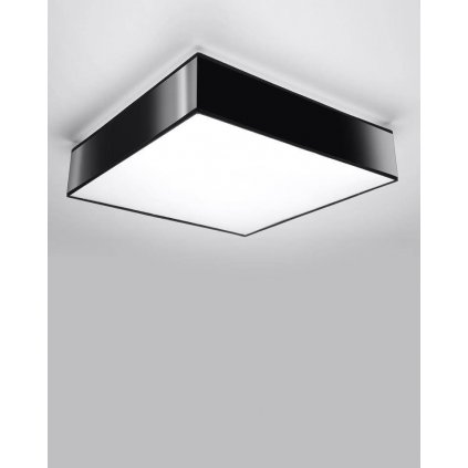Stropné svietidlo Horus, 1x čierne plastové tienidlo, (biely plast), (55 cm)