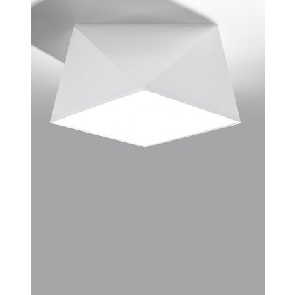 Stropné svietidlo Hexa, 1x biele plastové tienidlo, (biely plast), (25 cm)