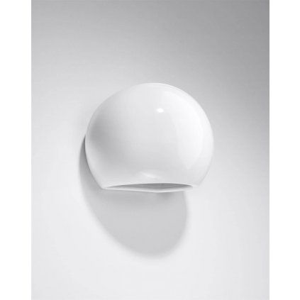 Nástenné svietidlo Globe 1, 1x biele keramické tienidlo
