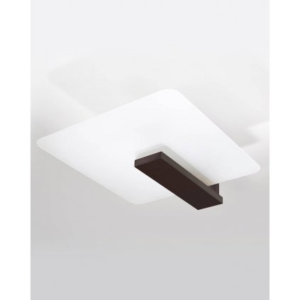 Stropné svietidlo Lappo, 1x mliečne sklenené tienidlo, drevo vo farbe wenge