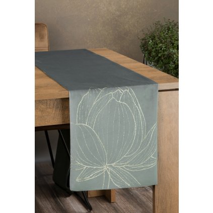 OBRUS BLINK 12 35X220 CM STRIEBORNÝ
