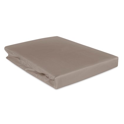 SATÉNOVÉ PRESTIERADLO 160X200 CM TMAVOBÉŽOVÉ