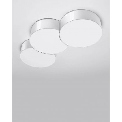 Stropné svietidlo Circle, 3x biele plastové tienidlo, (biely plast)