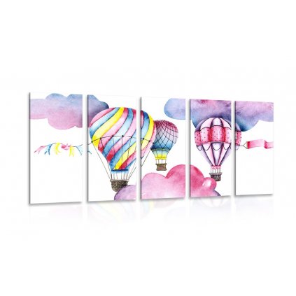 5-dielny obraz balóniky vo vetre