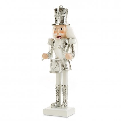 VIANOČNÁ DEKORAČNÁ FIGÚRKA NUTCRACKER 20CM STRIEBORNÁ