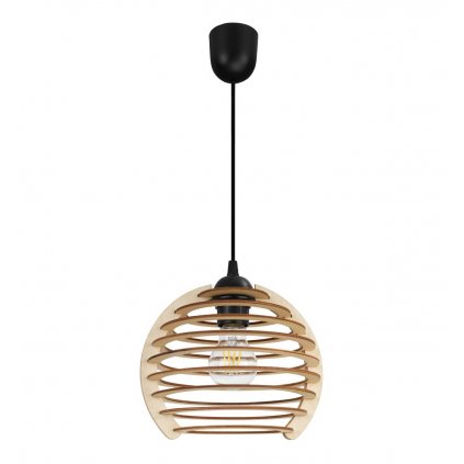 Závesné svietidlo Timber, 1x drevené tienidlo, lp, n