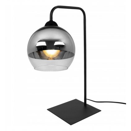 Stolná lampa Bergen, 1x chrómové/transparentné tienidlo (fi 15cm)