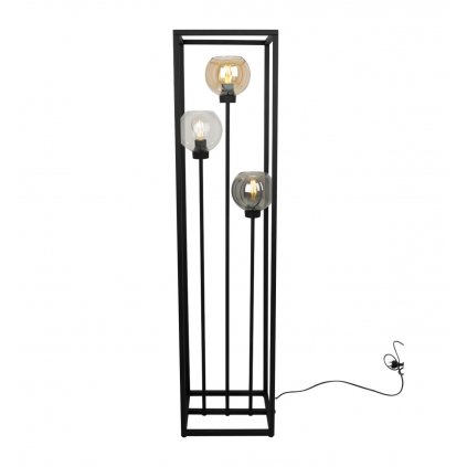 Stojacia lampa Haga Cage, 3x sklenené tienidlo v kovovom ráme (mix 3 farieb)
