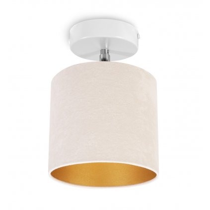 Bodové svietidlo Mediolan, 1x svetlobéžové/zlaté textilné tienidlo, (výber z 2 farieb konštrukcie - možnosť polohovania)