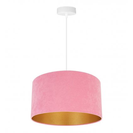 Závesné svietidlo Mediolan, 1x ružové/zlaté textilné tienidlo, (výber z 2 farieb konštrukcie), (fi 35cm)