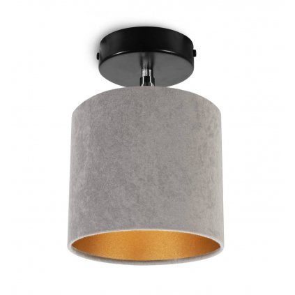 Bodové svietidlo Mediolan, 1x šedé/zlaté textilné tienidlo, (výber z 2 farieb konštrukcie - možnosť polohovania)