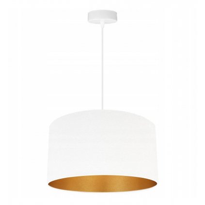 Závesné svietidlo Mediolan, 1x biele/zlaté textilné tienidlo, (výber z 2 farieb konštrukcie), (fi 35cm)