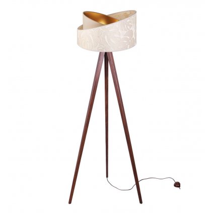 Stojacia lampa Werona 7, 1x krémové textilné tienidlo so vzorom, g, pb