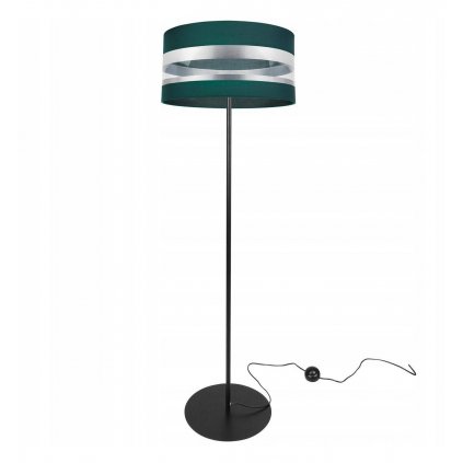 Stojacia lampa Intense Chrome, 1x textilné tienidlo (výber zo 6 farieb), (výber z 3 farieb konštrukcie), (fi 40cm), o