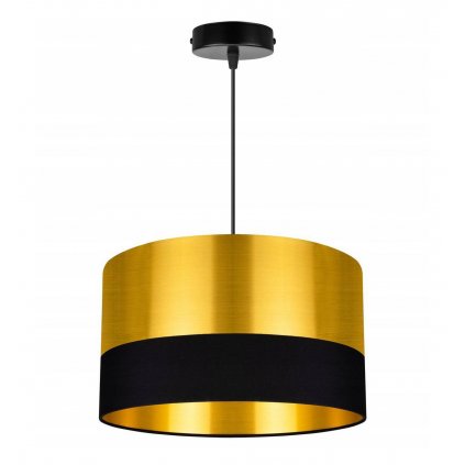 Závesné svietidlo Golden, 1x zlaté textilné tienidlo (výber z 2 farieb), (výber z 2 farieb konštrukcie), (fi 35cm)
