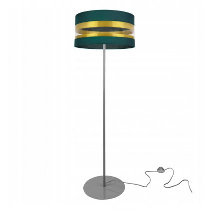 Podlahová lampa INTENSE GOLD, 1x textilné tienidlo (výber zo 6 farieb), (výber z 3 farieb konštrukcie), (fi 40cm), O