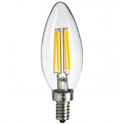 Dekoračná LED žiarovka e14 teplá 2700k 4w 400 lm sviečka