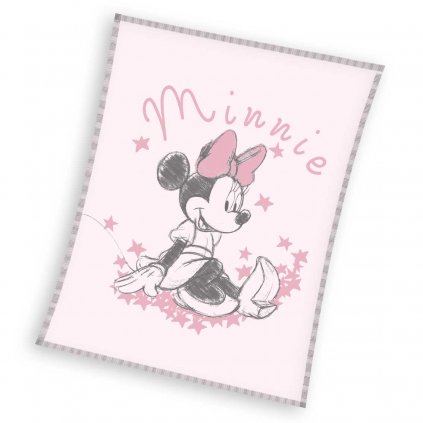 DETSKÁ DEKA Z MIKROFLANELU MINNIE 70X100 CM VZOROVANÁ