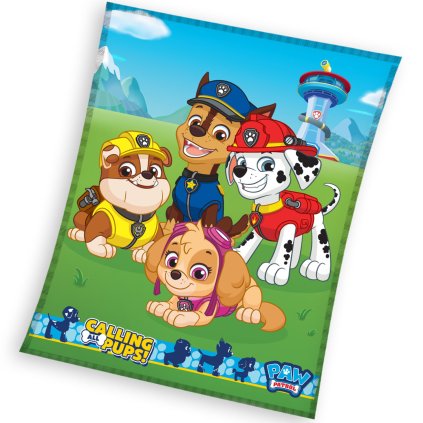 DETSKÁ FLEECOVÁ DEKA PAW PATROL 150X200 CM VZOROVANÁ