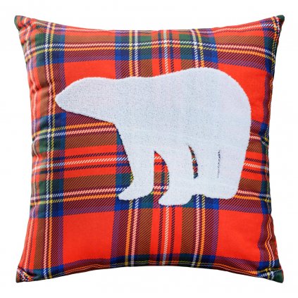VIANOČNÁ DEKORAČNÁ OBLIEČKA NA VANKÚŠ BEAR 45X45 CM VZOROVANÁ