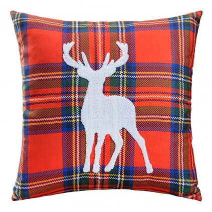 VIANOČNÁ DEKORAČNÁ OBLIEČKA NA VANKÚŠ REINDEER 45X45 CM VZOROVANÁ