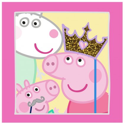 DETSKÝ LISOVANÝ BAVLNENÝ UTERÁK PEPPA PIG 30X30 CM VZOROVANÝ