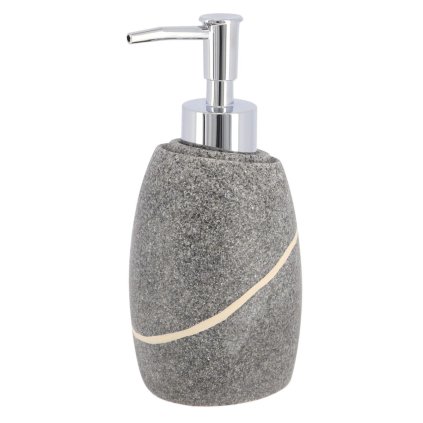 Dávkovač mydla Caldarela, sivá/s chrómovými prvkami, 240 ml