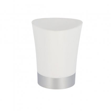 Kúpeľňový pohár Cuesta, biela/s chrómovými prvkami, 250 ml