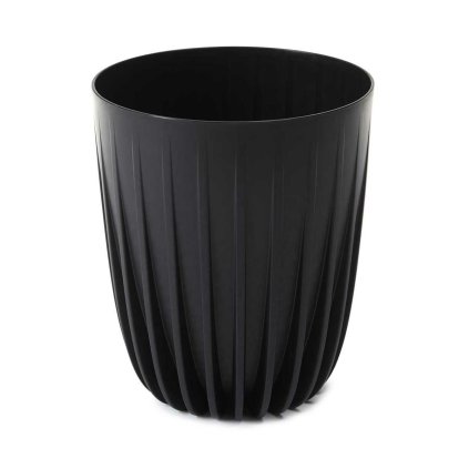 PLASTOVÝ KVETINÁČ STRIPPED ECO 30X25 CM ČIERNA