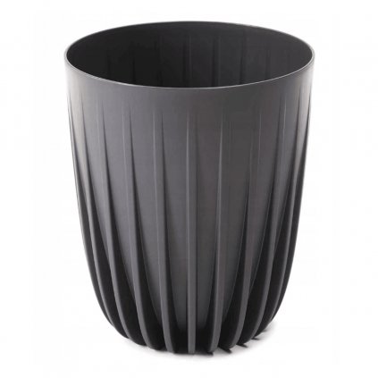 PLASTOVÝ KVETINÁČ STRIPPED ECO 46X39 CM ANTRACITOVÁ