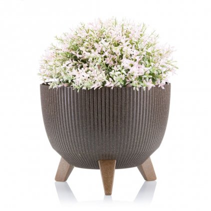 PLASTOVÝ KVETINÁČ ROSA LINEA ECO 18X29 CM HNEDÁ