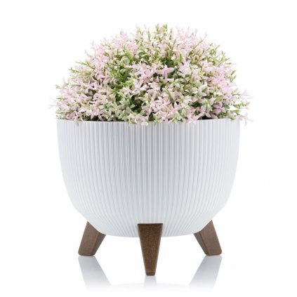 PLASTOVÝ KVETINÁČ ROSA LINEA ECO 18X29 CM BIELA