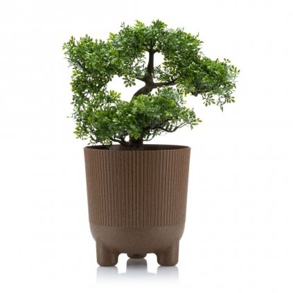 PLASTOVÝ KVETINÁČ HARMONY ECO 18X16 CM HNEDÁ