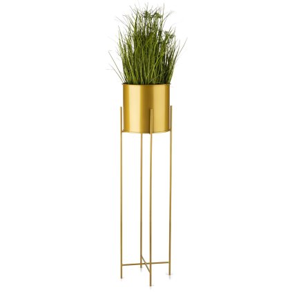 KOVOVÝ KVETINÁČ SO STOJANOM GOLDEN 95X21 CM ZLATÁ