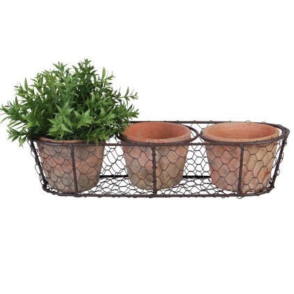 KERAMICKÝ KVETINÁČ SADA 3KS 9,8X36,7X13 CM TEHLOVÁ